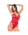 Body sexy en dentelle à col licou avec détails lacés 