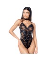 Body sexy en dentelle avec laçage avant et tour de cou 