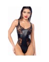 Body sexy noir dentelle  similicuir 