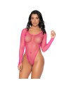 Body à manches longues échancré rose 