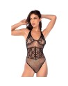 Body résille florale noir avec strass - Mapalé