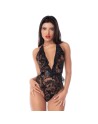Body noir en dentelle avec dos ouvert et accessoires – Mapalé