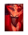 Body noir transparent avec strass scintillants – Mapalé