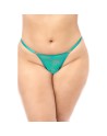 Babydoll grande taille dentelle turquoise et string 