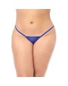 Babydoll bleu grande taille dentelle, résille et string 