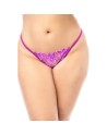 Babydoll grande taille en résille brodée florale et string 