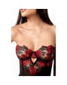 Babydoll sexy à armatures Mapalé broderie roses et string 