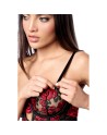 Babydoll sexy à armatures Mapalé broderie roses et string 