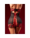 Babydoll sexy à armatures Mapalé broderie roses et string 