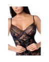 Babydoll gothique en dentelle avec laçage  string 