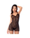 Babydoll noir en dentelle avec dos ouvert à sangles – Mapalé