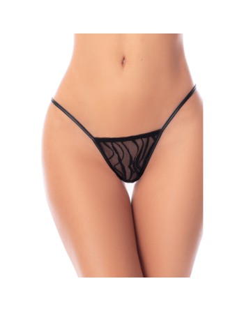 Babydoll noir en dentelle avec dos ouvert à sangles – Mapalé