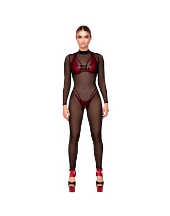 F387 Catsuit transparent noir