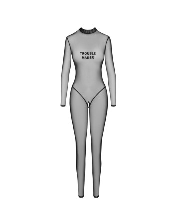 F387 Catsuit transparent noir