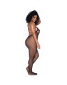Combinaison grande taille en résille noire 