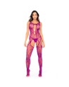 Bodystocking en résille à motif floral, couleur orchidée - Mapalé