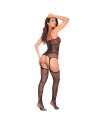 Bodystocking en résille noire style infirmière avec menottes - Mapalé