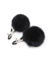 Pinces à seins avec pompoms noires 