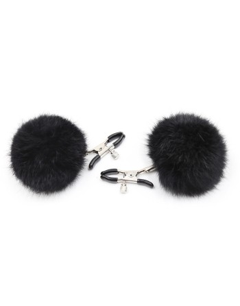 Pinces à seins avec pompoms noires 