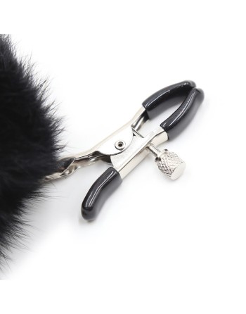 Pinces à seins avec pompoms noires 