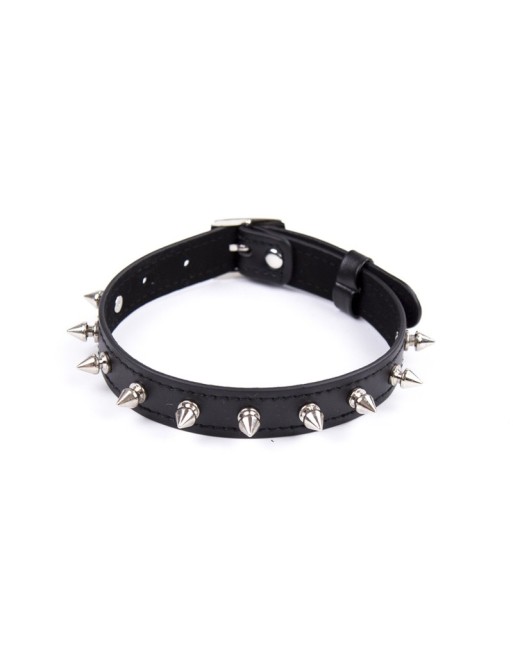 Collier réglable avec rivets en métal 