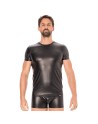 T-shirt simili cuir noir 