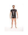 T-shirt simili cuir noir 