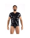 T-Shirt noir Black Desire en simili cuir 
