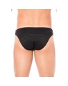 Slip noir rayé opaque et transparent