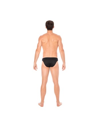 Slip noir rayé opaque et transparent