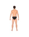 Slip noir rayé opaque et transparent