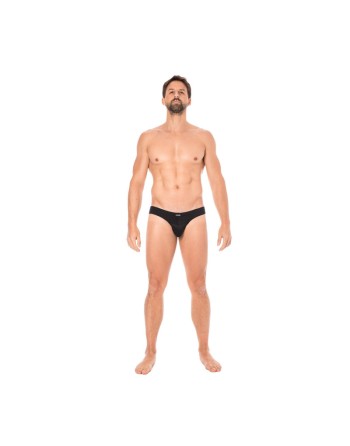Slip noir rayé opaque et transparent