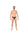 Slip noir rayé opaque et transparent