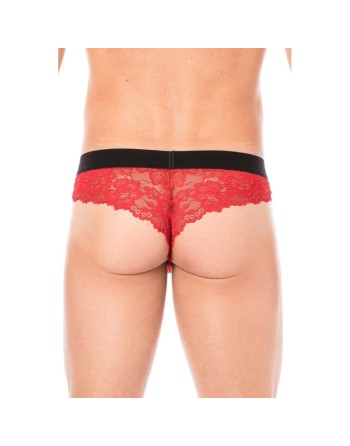String rouge en dentelle délicate 