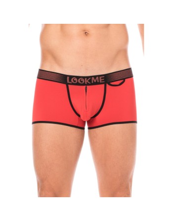 Mini-Pants rouge échancré avec zip 