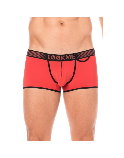 Mini-Pants rouge échancré avec zip 