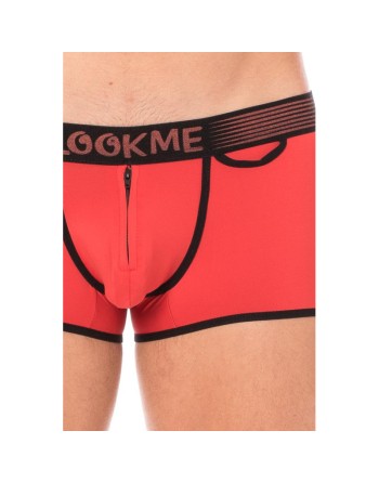 Mini-Pants rouge échancré avec zip 