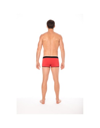 Mini-Pants rouge échancré avec zip 