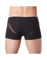 Boxer noir sexy avec fine résille en V