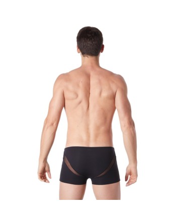 Boxer noir sexy avec fine résille en V