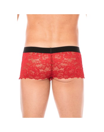 Boxer rouge en dentelle délicate 