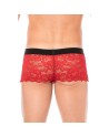 Boxer rouge en dentelle délicate 