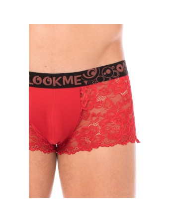 Boxer rouge en dentelle délicate 