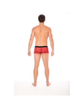 Boxer rouge en dentelle délicate 