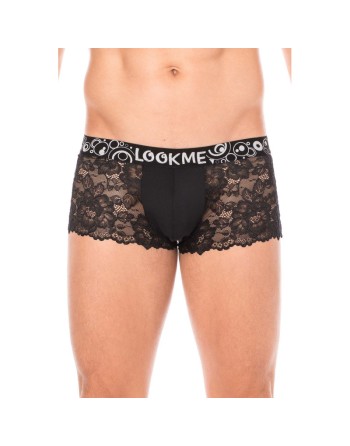 Boxer noir en dentelle délicate 