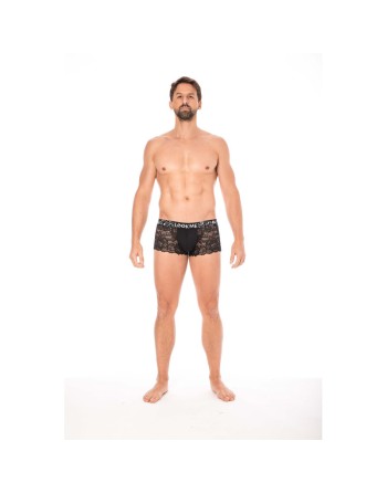 Boxer noir en dentelle délicate 