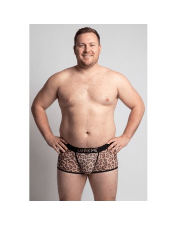 Boxer en résille imprimé léopard