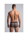 Boxer en résille imprimé léopard gris