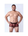 Boxer en résille imprimé léopard rouge