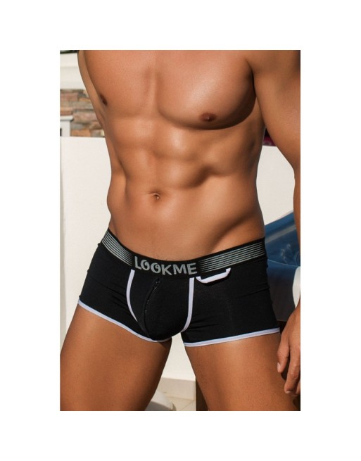 Mini-Pants noir échancré avec zip 
